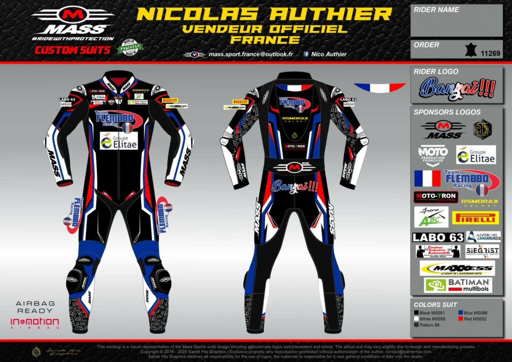 Design combinaison moto personnalisee version numero 3